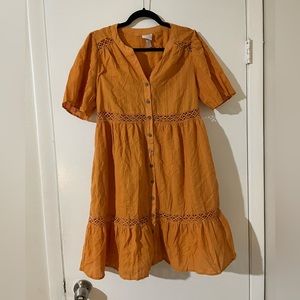 NWOT Knox Rose Sundress Womens Size M Burnt Orange Eyelet Lace Dress With Slip